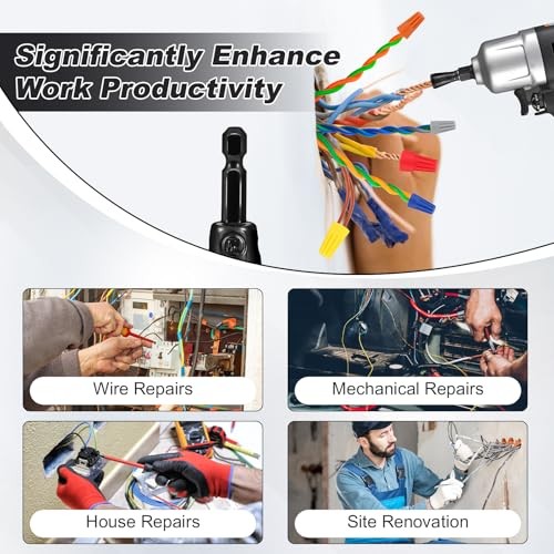 4 Pcs Multifunctional Wire Twister Tool for Drill, Standard, White、black