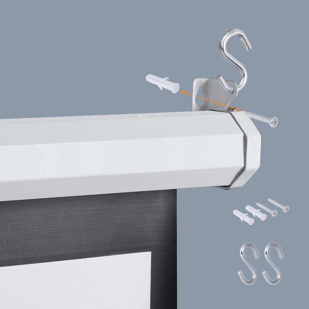 72 Inch Manual Pull Down Projector Screen 4:3 HD Retractable Widescreen Matte