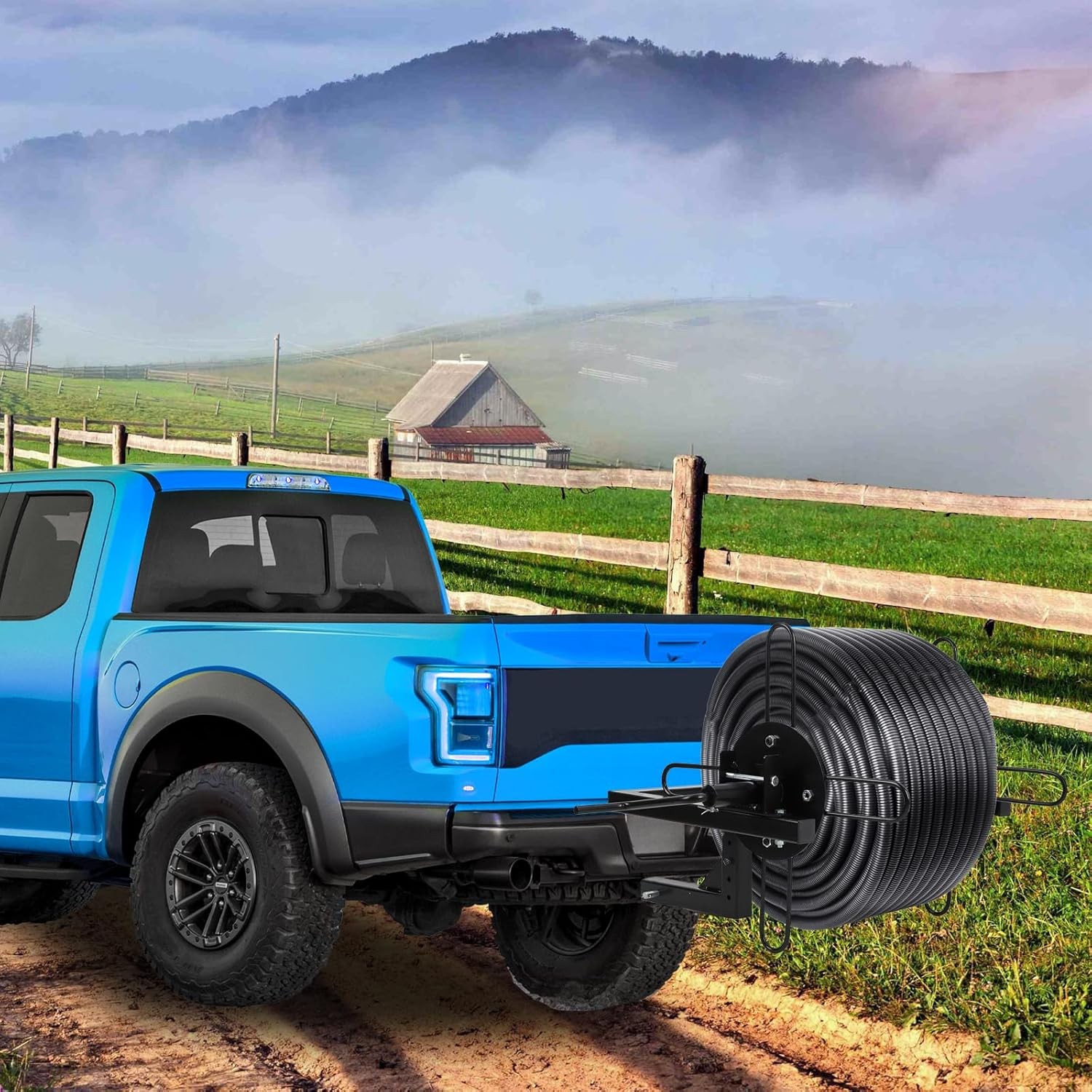 Barbed Wire Unroller Bolt-On ATV Truck w/ 2" Receiver Hitch for Smooth Fencing