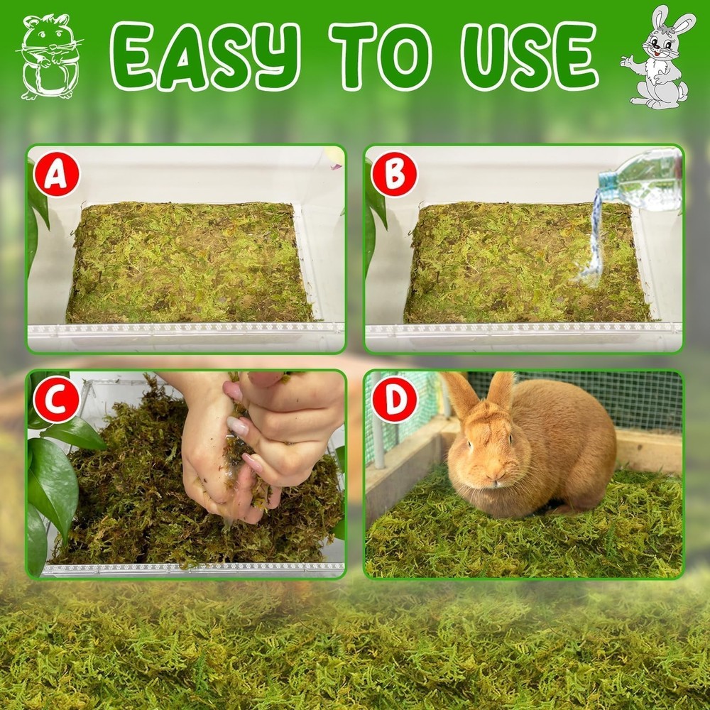 Halatool 12QT Small Animals Bedding & Nesting Material, Forest Moss for Odor ...