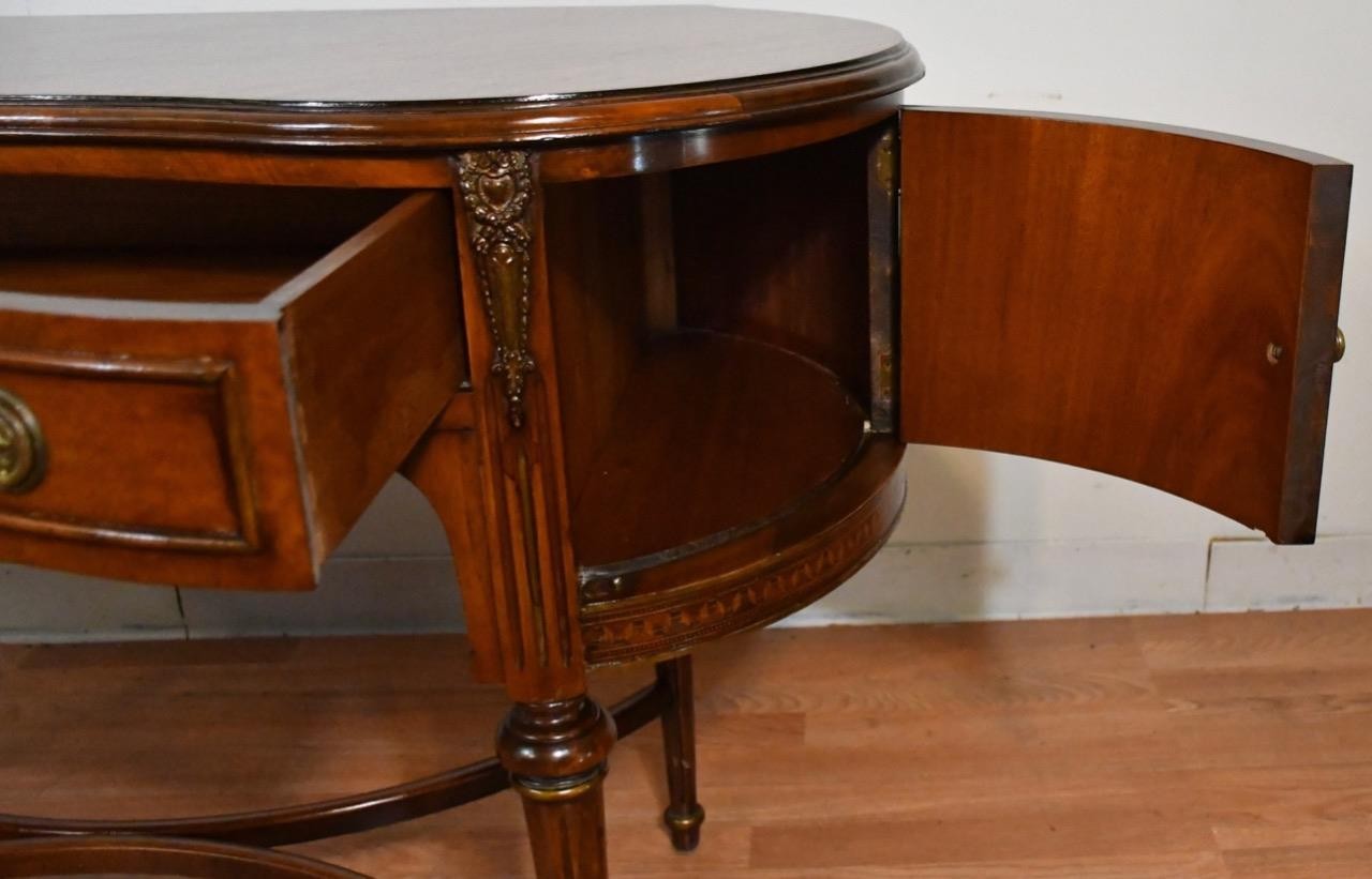 1920s SET of Antique French Satinwood Vanity Makeup table / Chair and Mirror