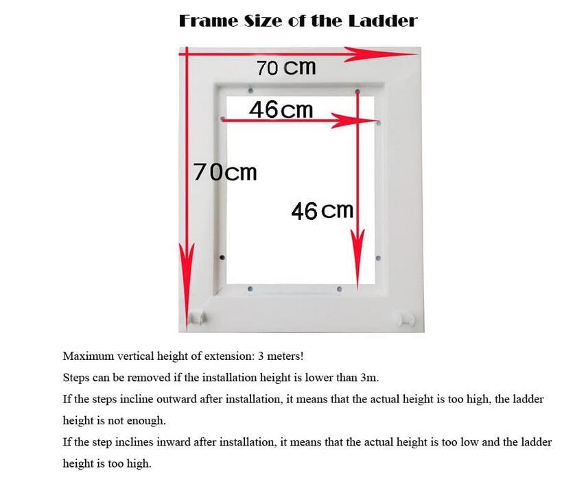 Attic Ladder Wall-Mounted Pull Down Folding Telescopic Loft Ladder Stairs 9.8Ft