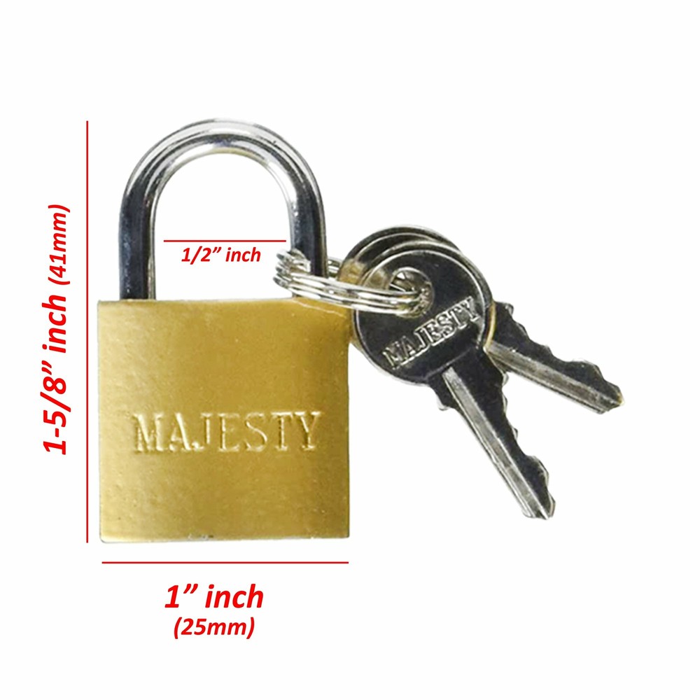 6 Pcs 25mm Solid Brass Mini Padlock Set Pad Locks w/ 2 Keys for Locker Luggage