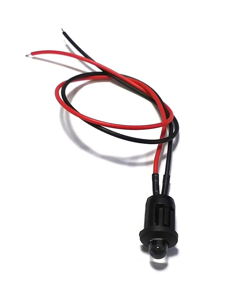 BBT 12 volt DC Cool White LED 3/8" Snap-In Indicator Light