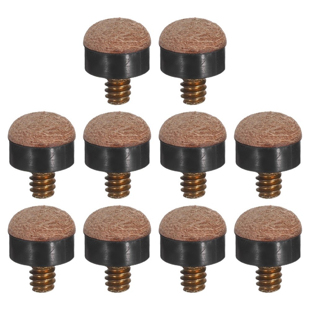 10 Pcs Billiard Cues Tips Replacement Screw on Pool Stick Billiards