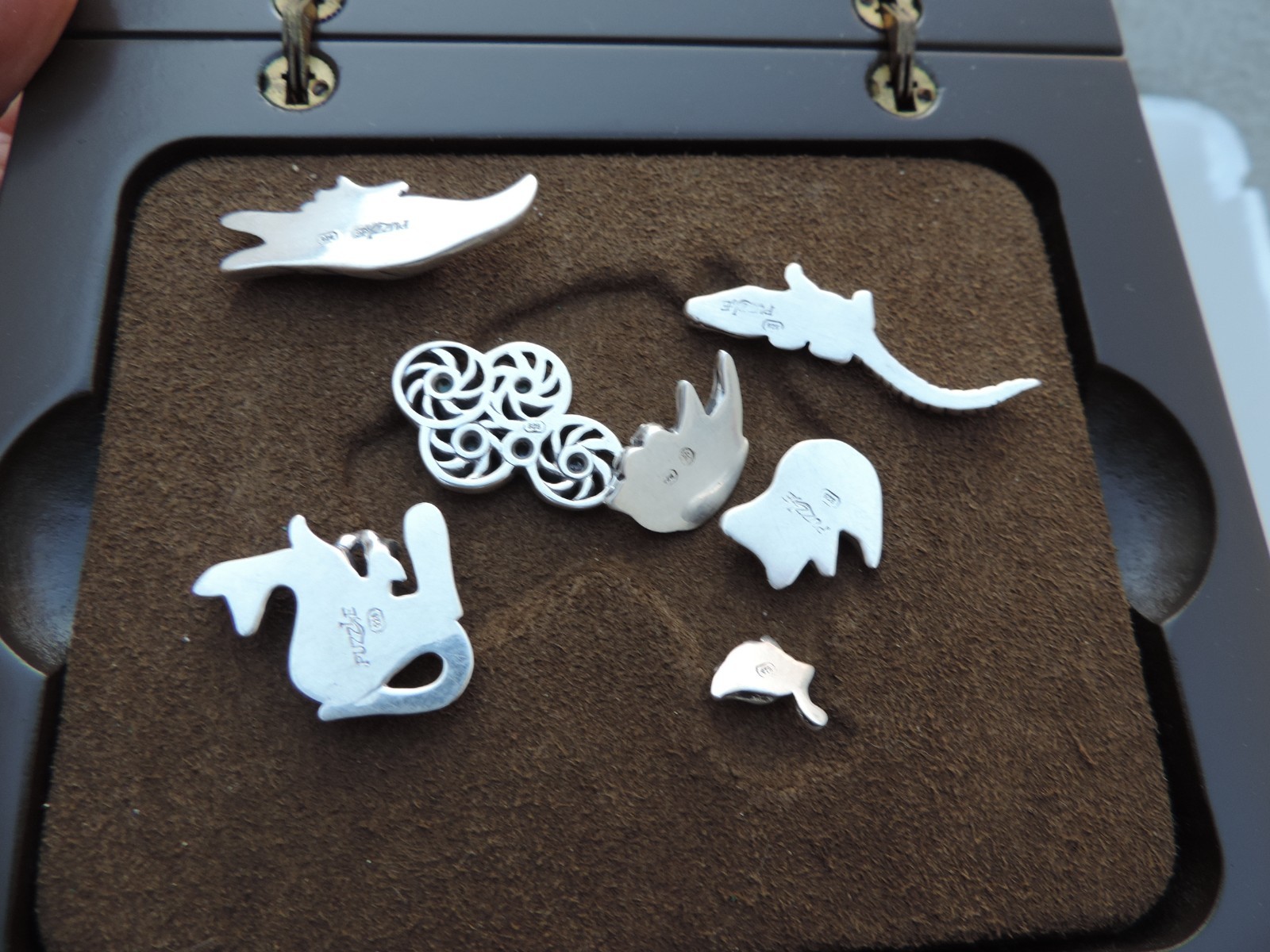 Ilaria Logi 'Southern Cross' Australia Sterling Silver 925 Map Puzzle w Box Rare