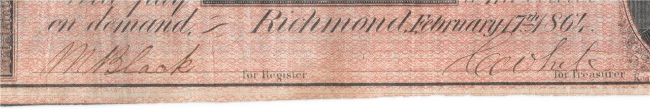 T-67 1864 $20 Confederate Note Signed by Black & White PMG VF 20 Nice Red Shade