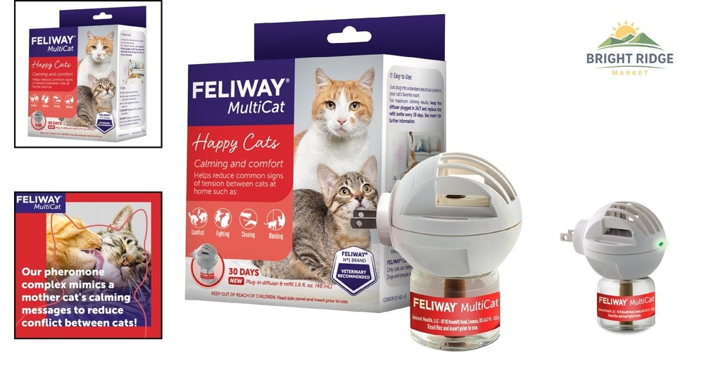 Cat Calming Plug-In Diffuser Starter Kit, Reduces Tension in Multi-Cat Homes