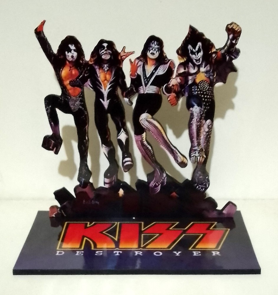 KISS DESTROYER Paul - Gene - Ace - Peter - WOOD FIGURE - fiberboard - Argentina