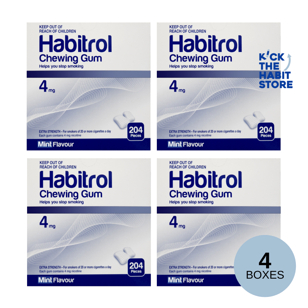 Habitrol Gum 4mg Mint 816 Pieces 4 boxes Sugar Free Nicotine Quit Smoking Now