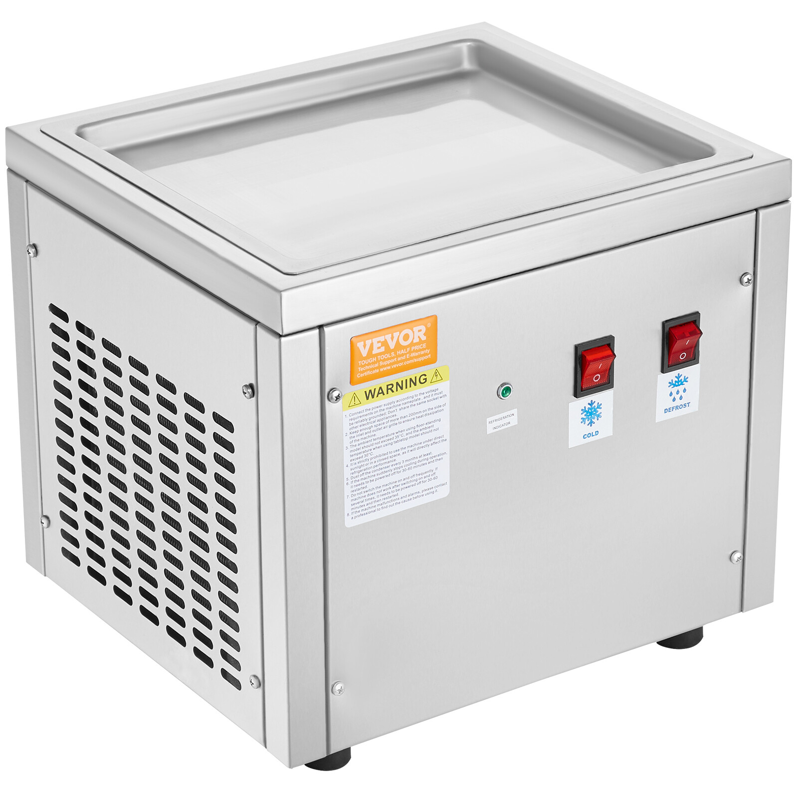 VEVOR Fried Ice Cream Roll Machine Ice Roll Maker 11"x9.5" Pan Yogurt Roll Maker