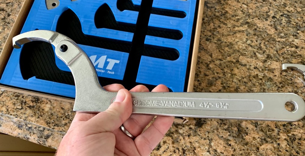 Adjustable Hook Pin Spanner Wrench Tools Set Locking Nut Coilover Hook Wrenches