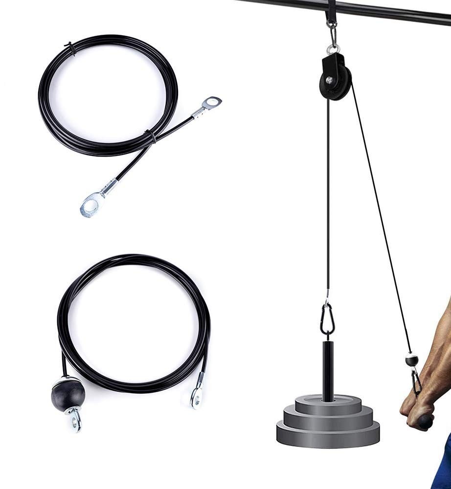Fitness Pulley Cable,Replacement Cable Machine Accessories,Cable 59", black