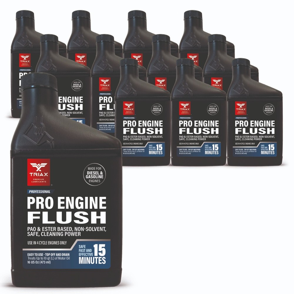 TRIAX Pro Engine Flush Oil-Based Deep Clean Motor Oil Flush (16 Ounce - 12 Pack)