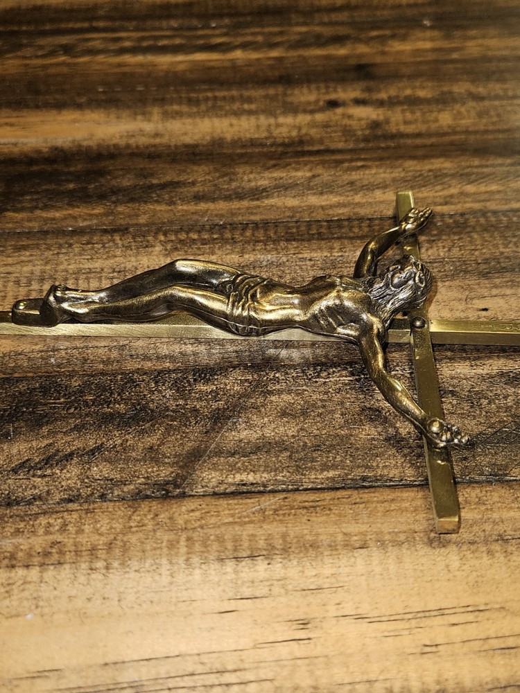 Vintage Solid Brass Crucifix / Cathloic Cross