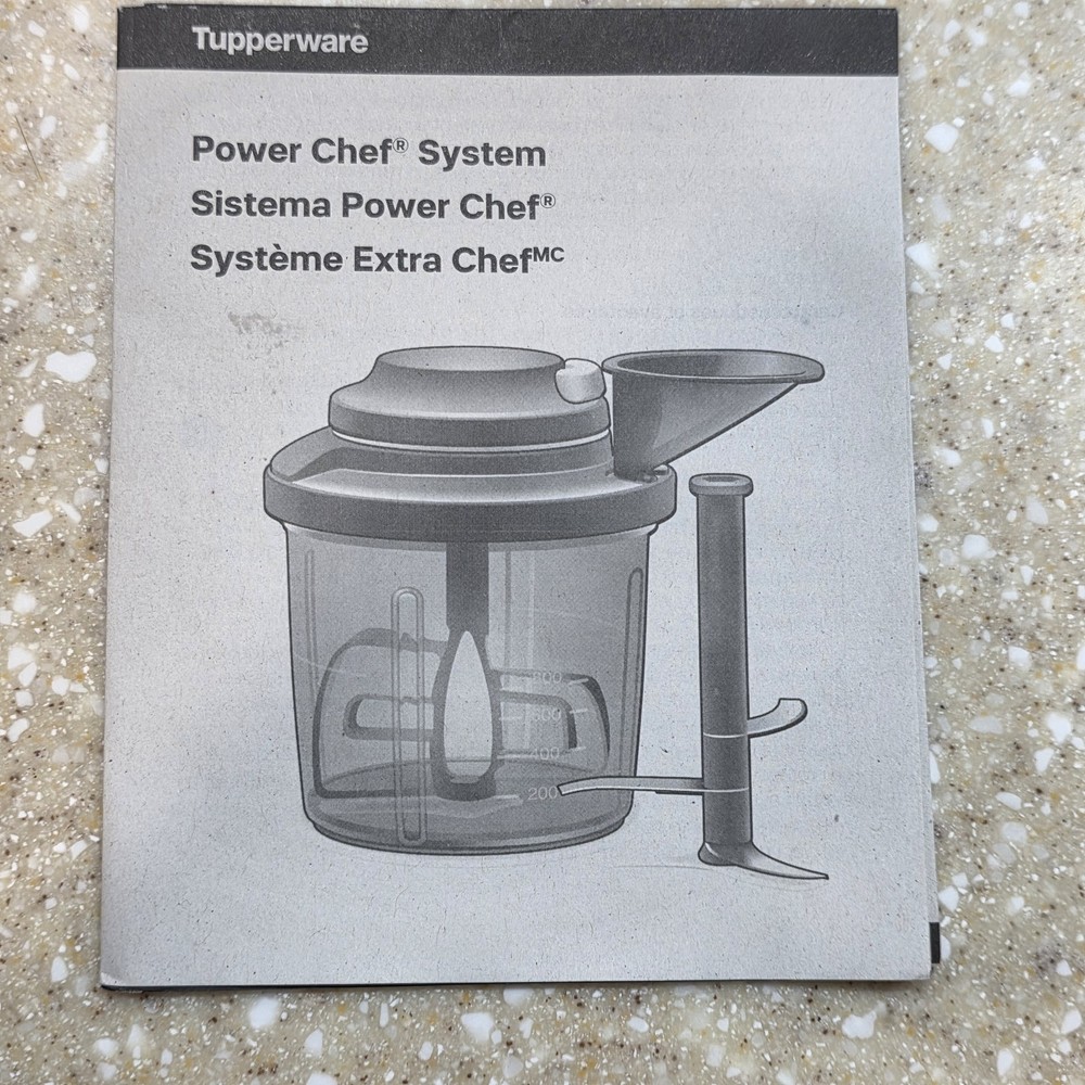 Tupperware Power Chef System Supersonic Extra (Blue) Manual Food Processor New
