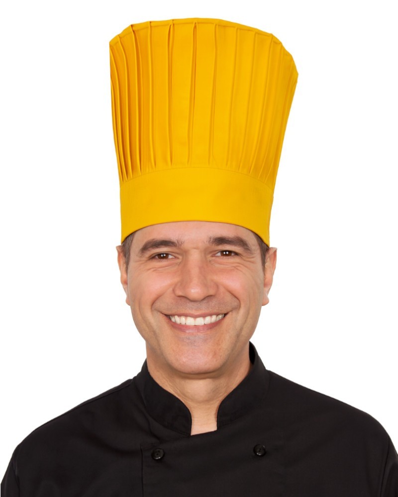 Tall chef hat classic chef hat kitchen chef hat restaurant chef tall hat Yellow