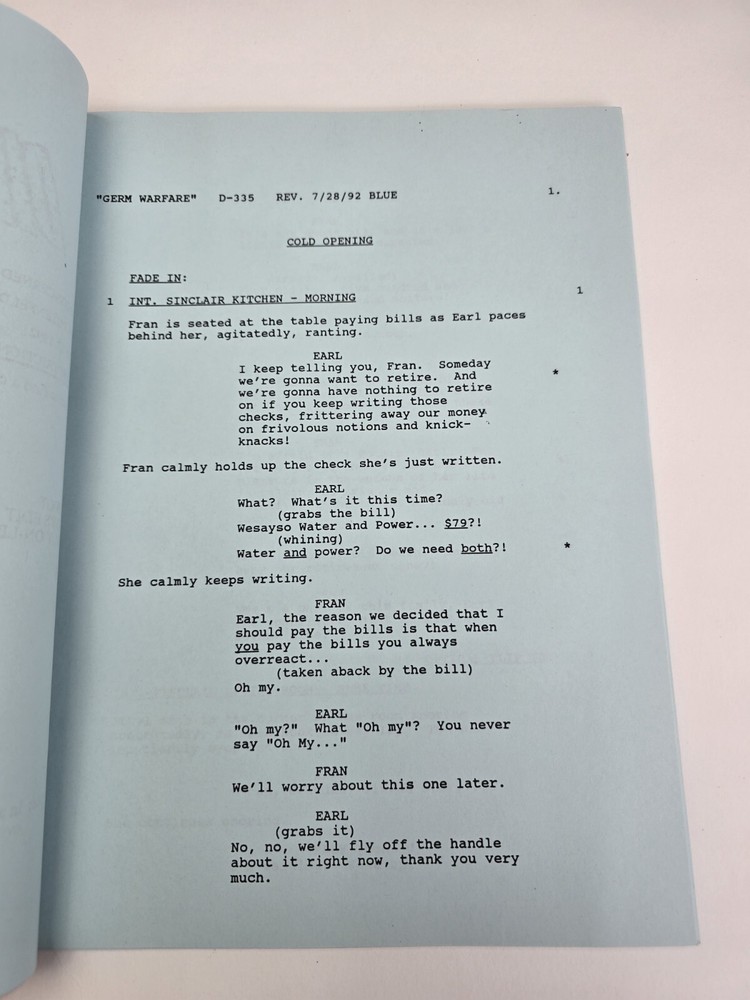 DINOSAURS / Peter Ocko 1992 TV Script, Dan Castellaneta "Germ Warfare"
