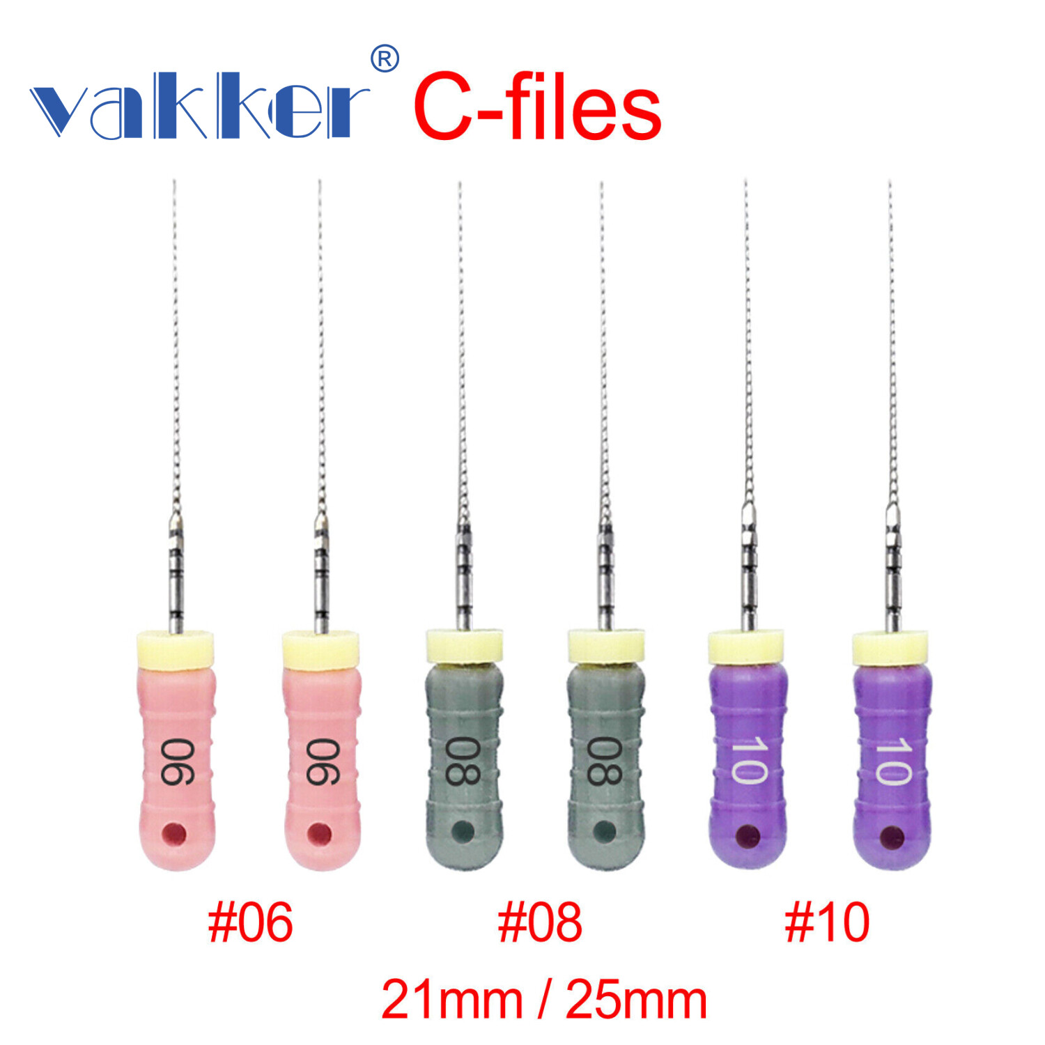 Dental Rotary Endo Endodontic Stainless Steel C Files for Root Canal 21/25mm