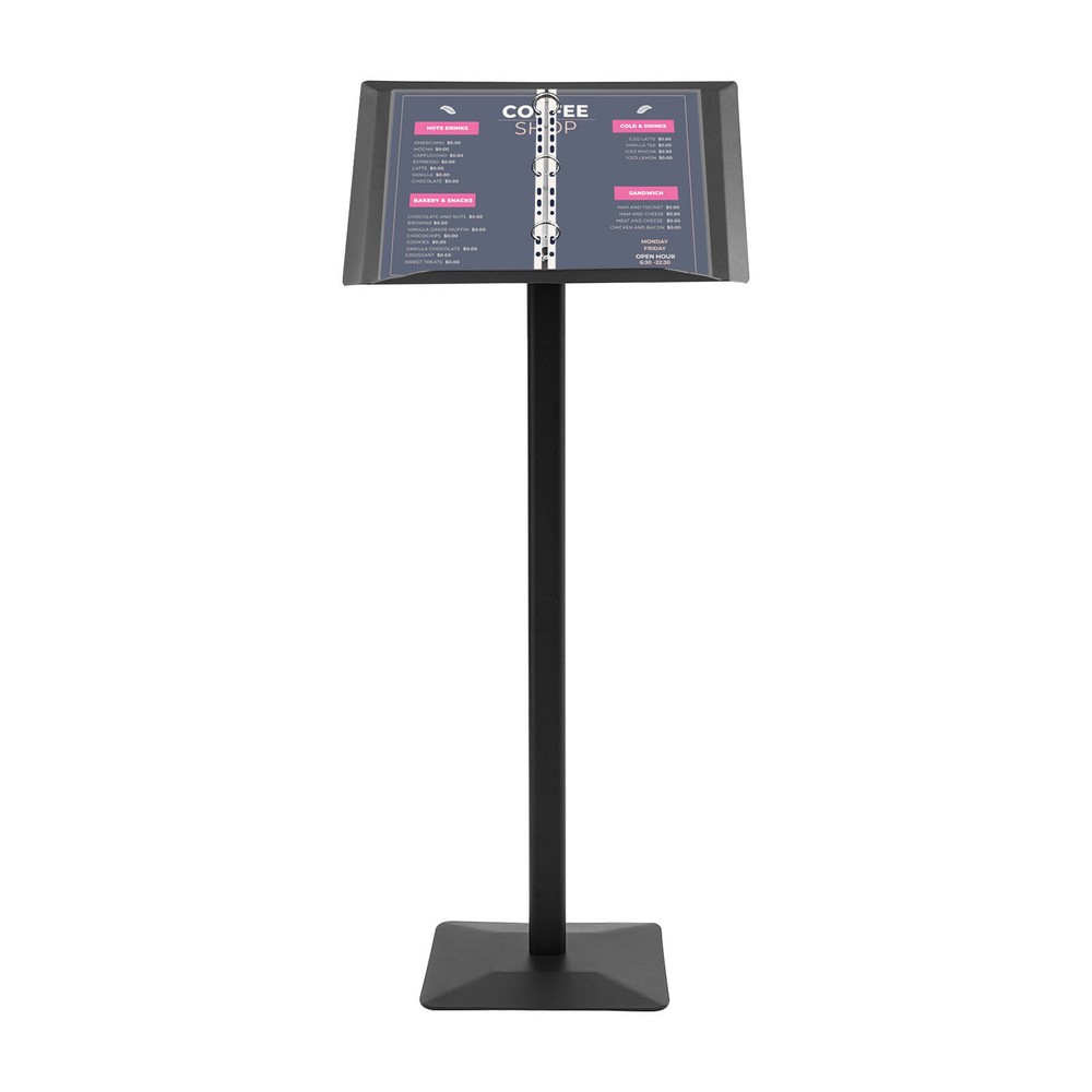 Menu Stand with Binder, Floor Standing Menu Stand, Freestanding Menu Stand