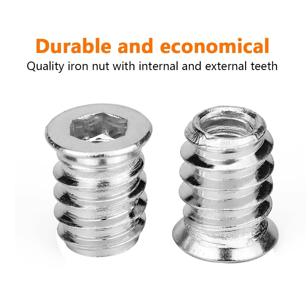 M6 Threaded Sleeve for Wood M6 Screw Nuts Sleeve Nut Wood Thread Insert Threaded