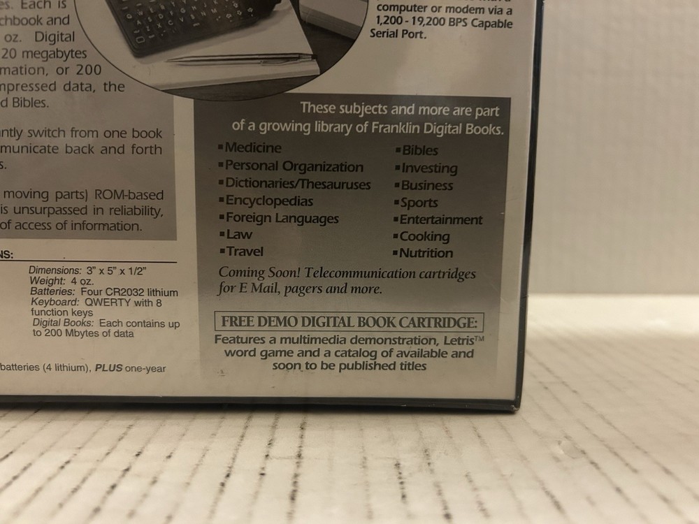 Franklin DIGITAL BOOK SYSTEM DBS-2 (1993)