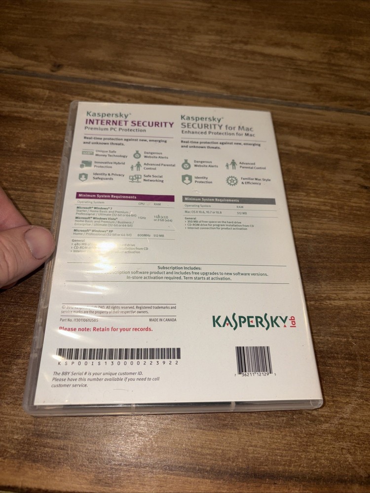 Kapersky Internet Security Premium Protection Version for Mac Used
