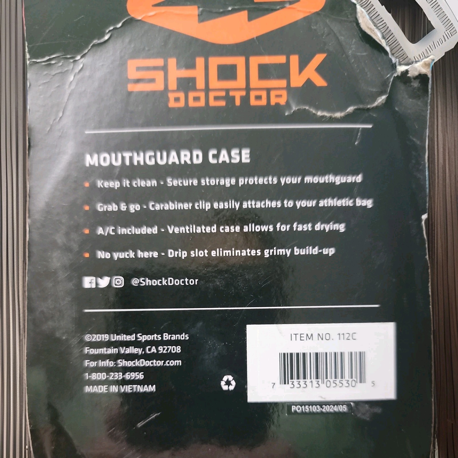 New Shock Doctor Heavy Duty Ventilated Mouthguard Case