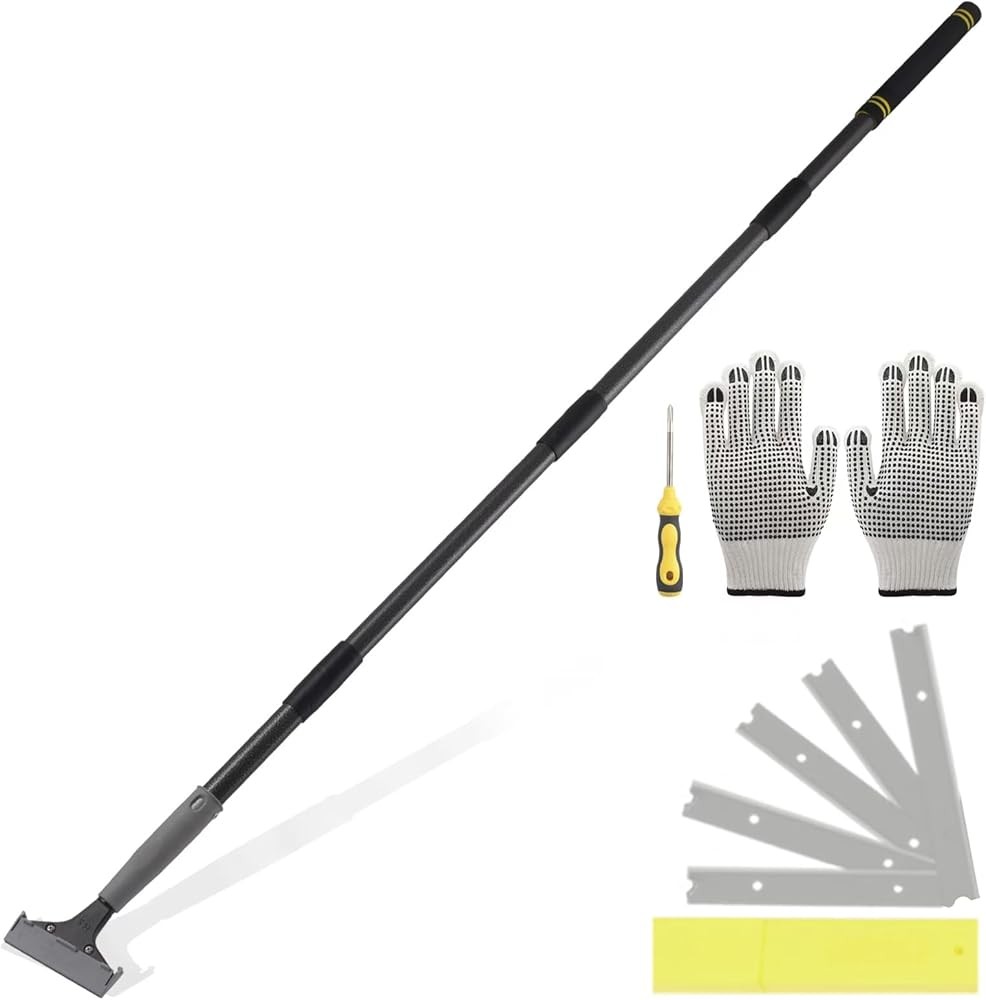 Floor Scraper Long Handle Heavy Duty, 31-61“ Long Handle Blade Scraper