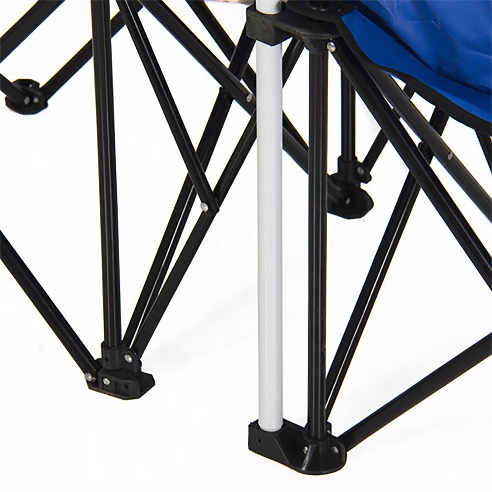 Crazyworld Double Folding Chairs with Removable Umbrella Table Cooler Blue