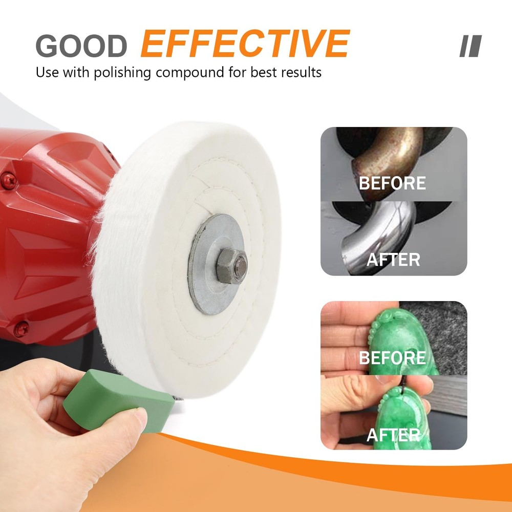 Extra Thick Buffing Polishing Wheel 6 Inch 2 Pack Bench Grinder