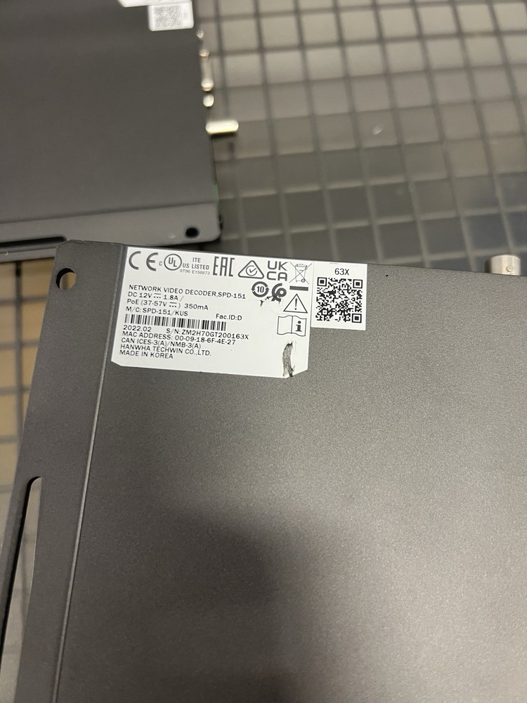 WISENET SPD-151 Network Video Decoder 4K