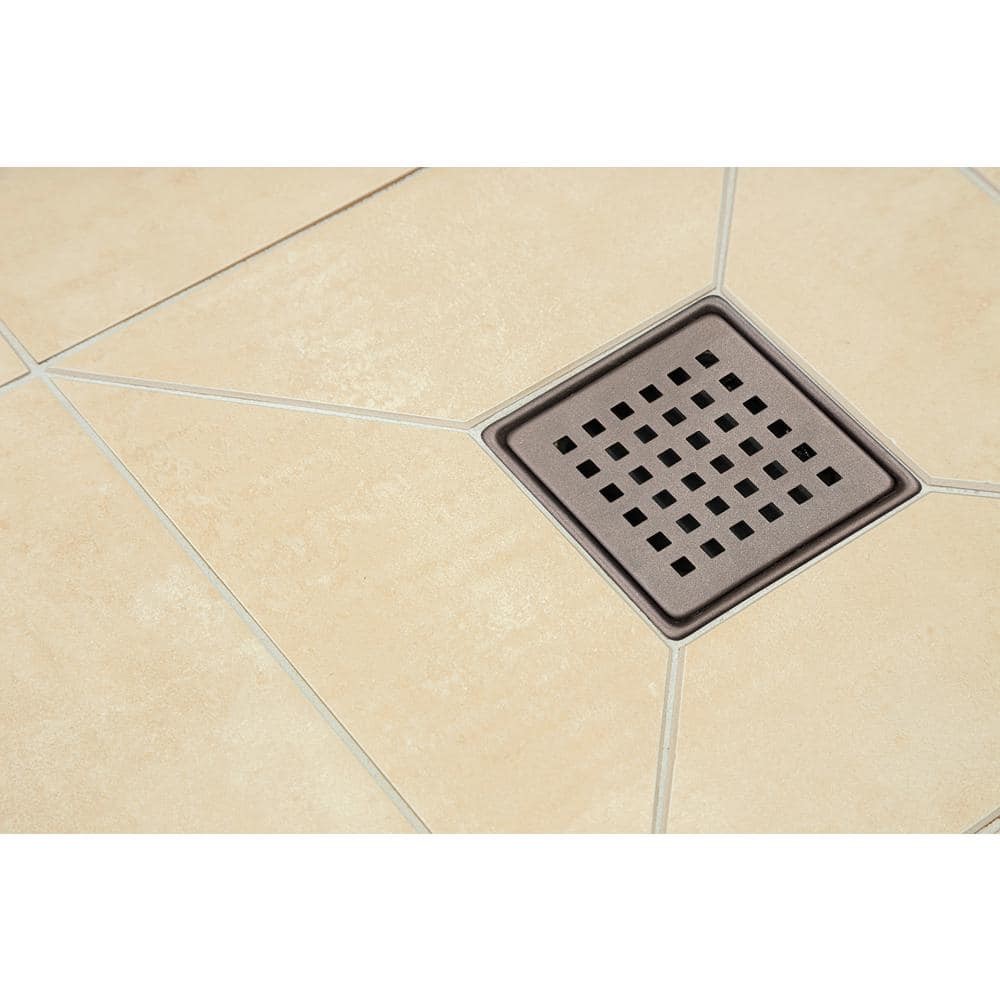 Everbilt Watershield Shower System 4 in. Bronze Square Grid Drain Grate