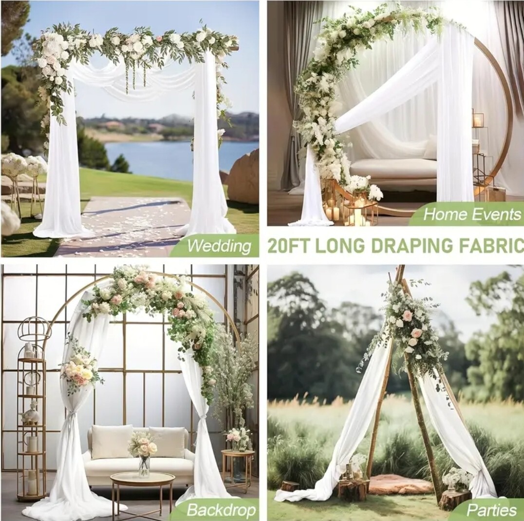 cortinas de decoracion para boda 315 in x 29in. ( Elegant white wedding curtain)