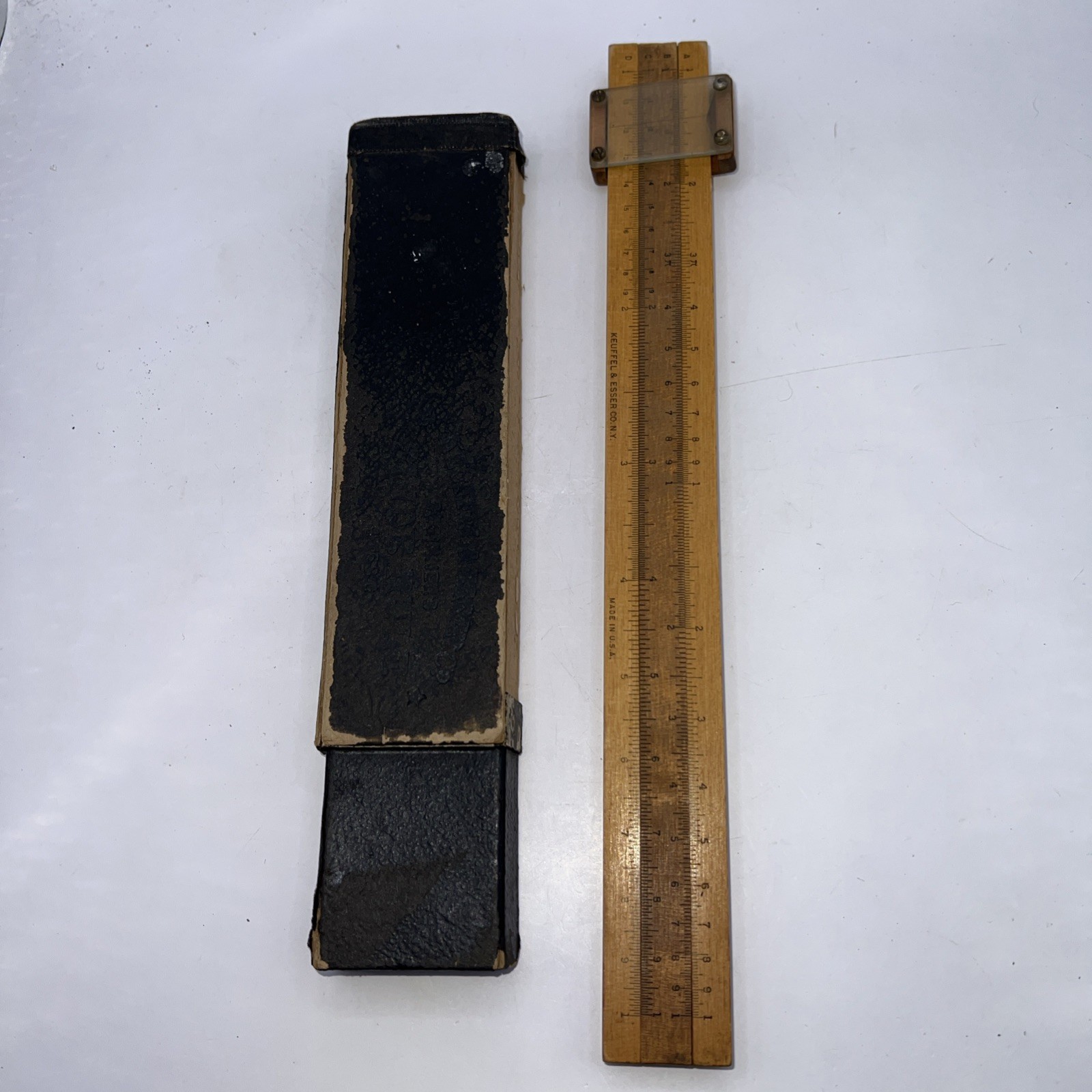 Vintage 1920s K & E Beginners Slide Rule 4058c Keuffel & Esser Wood USA EOC