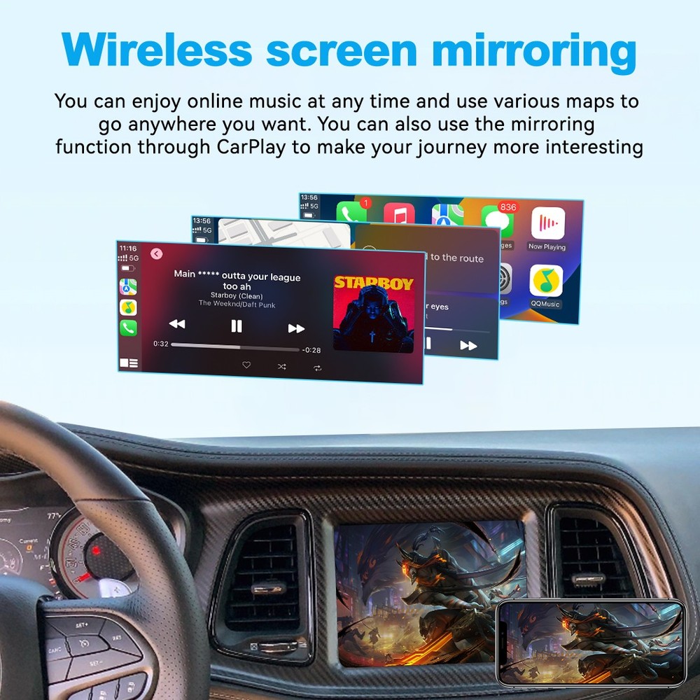 Wireless CarPlay/Android Auto Module Kit For Dodge/ Jeep 2014-2020