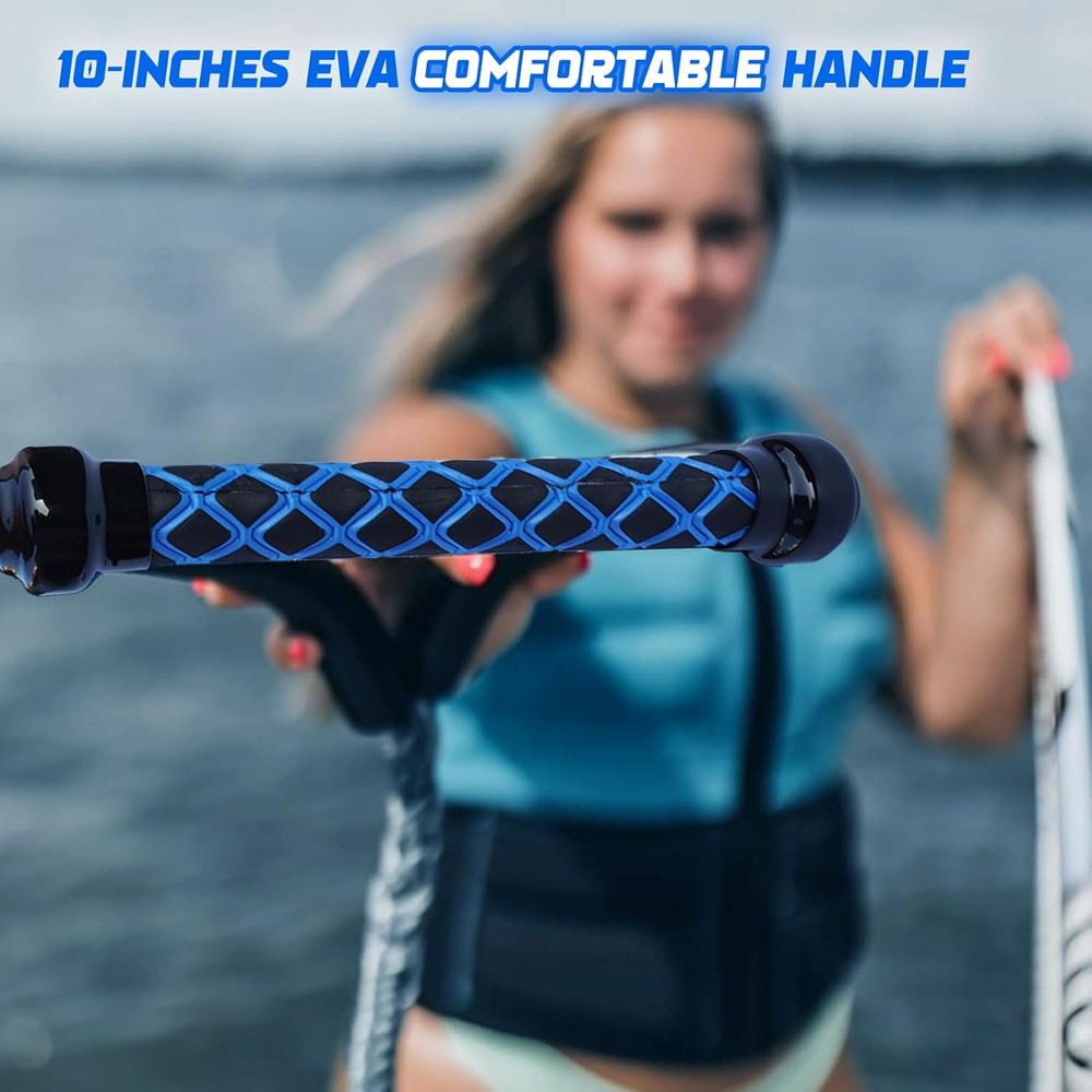 Wakesurf Rope - 25Ft Floating Wake Surf Ropes and Handle, 4 Sections Adjustable