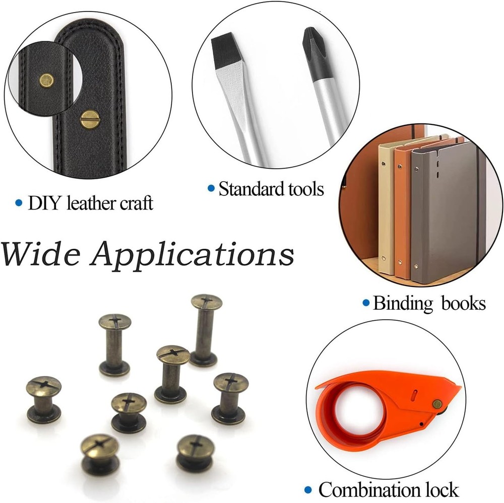 Bronze Chicago Screws Leather Assorted 90 Sets