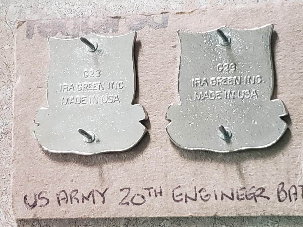 US Army 20th Engineer Battalion Crest DUI (Pair)
