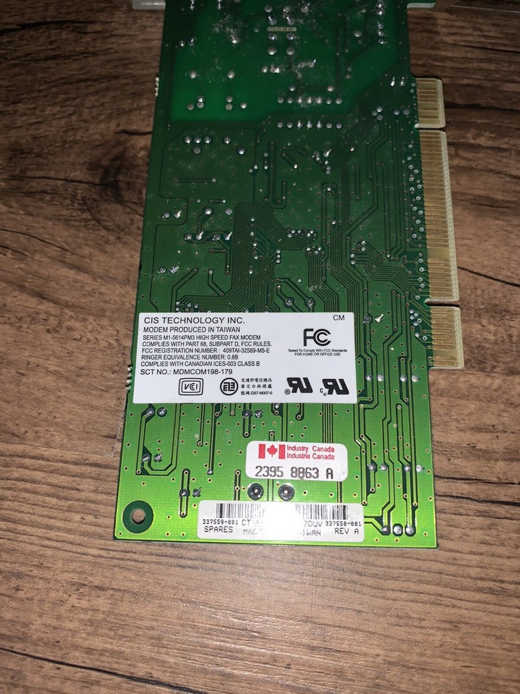 CIS Technology Fax Modem Series M1-5614PM3 Computer Part