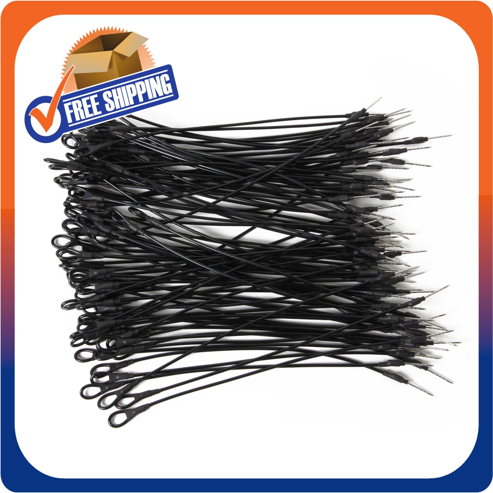 200 LANYARD WIRE LOOP TO PIN 8 INCH SECURITY CHECKPOINT EAS LOSS PREVENTION