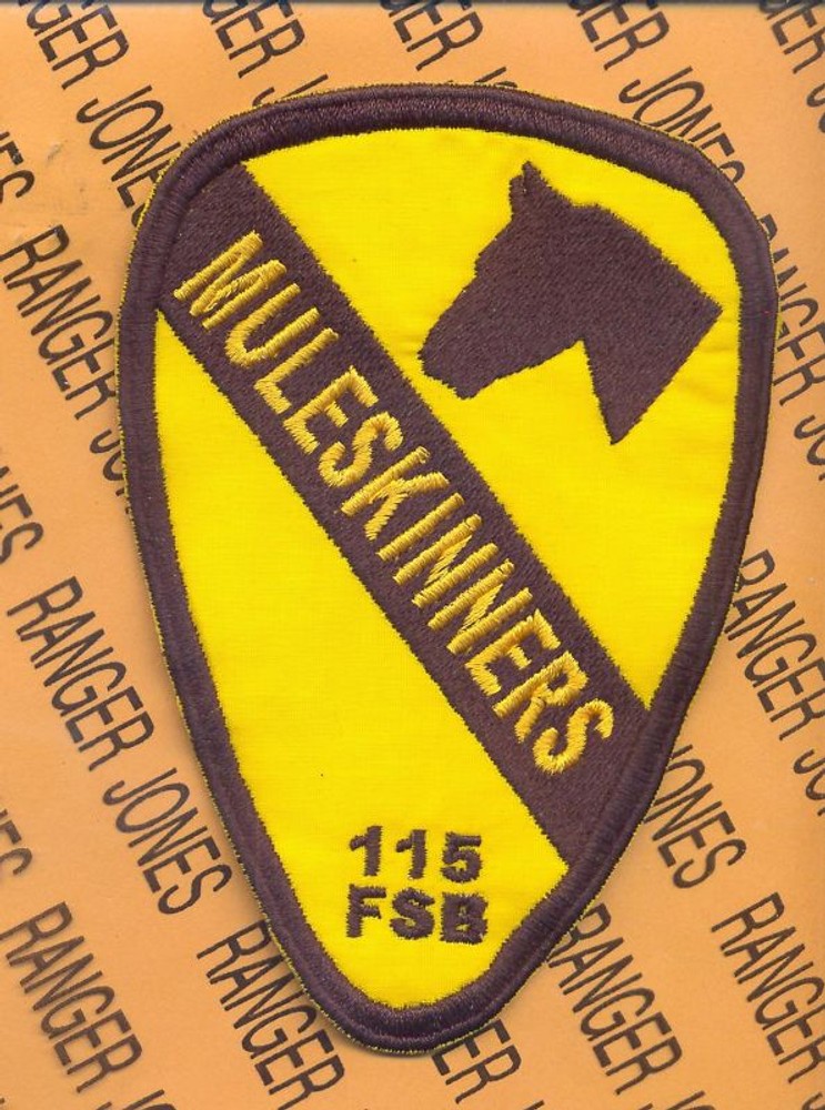 MULESKINNERS 115th Forward Support Bn FSB 1st Cavalry Division 5" patch c/e