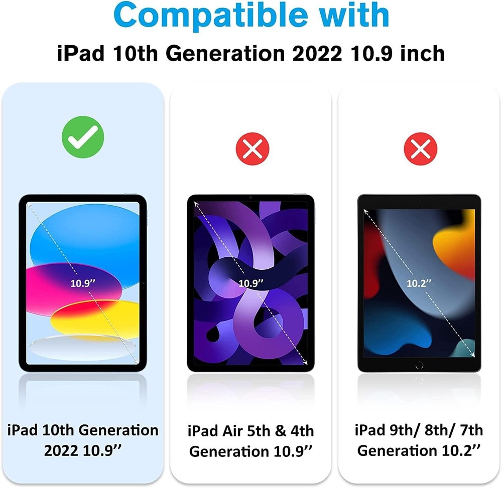11th/10th Gen iPad Screen Protector 2 Pack, HD Clear, 9H Hardness