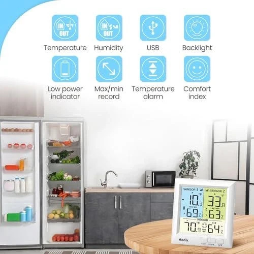 Hodik Digital Wireless Thermometer USB & Battery Powered HD2 New