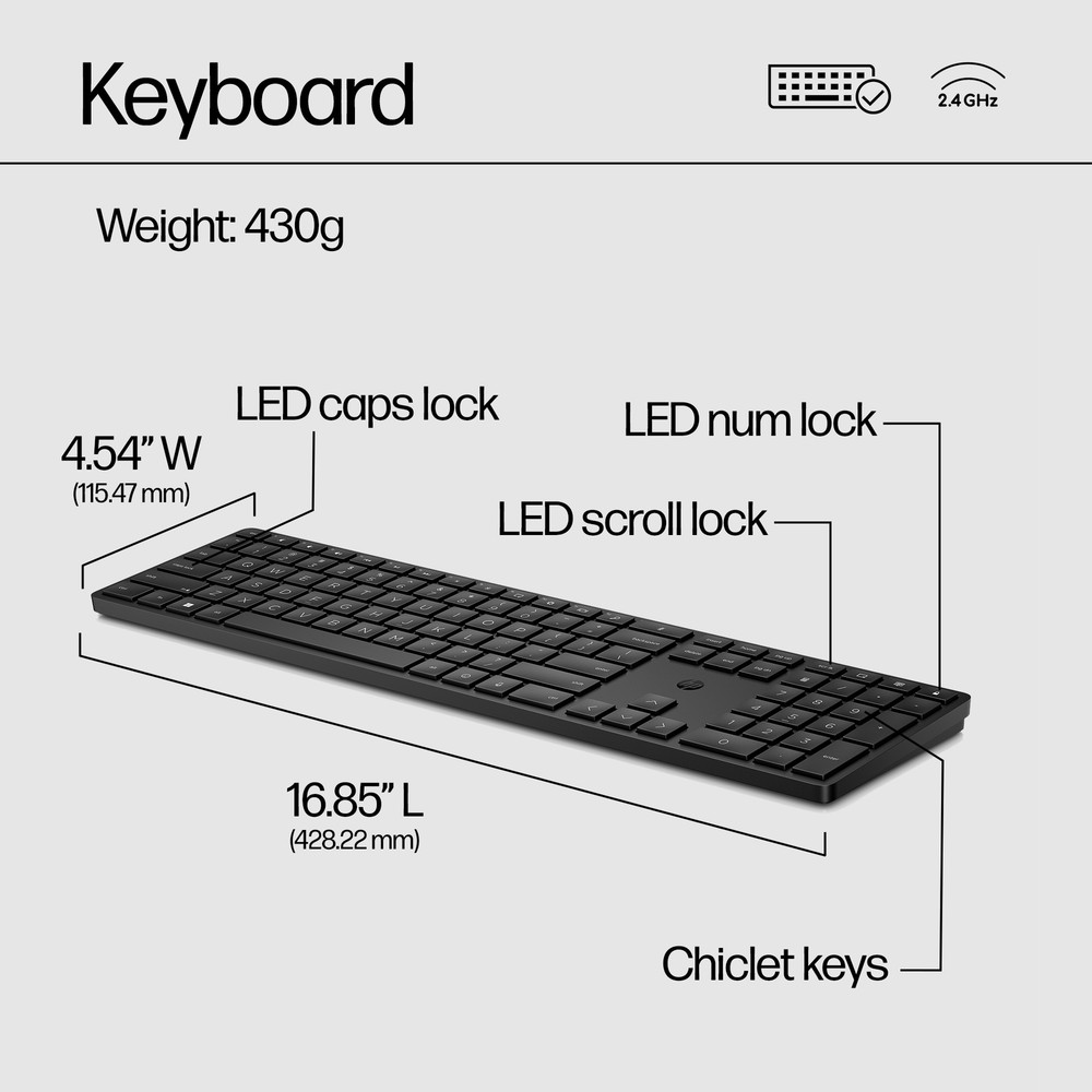 HP 650 Wireless Keyboard and Mouse Combo