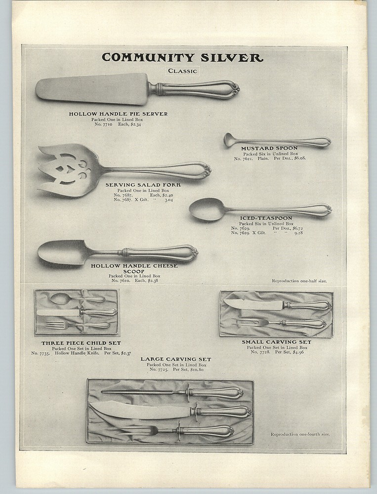 1908 PAPER AD 4 PG Community Sterling Silver Silverware Classic Pattern Design
