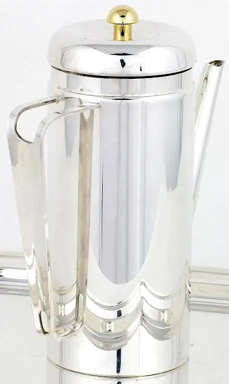 PM Italian Silverplate & Brass Coffee & Tea, 5 Piece Service — MARKED, CLASSIC