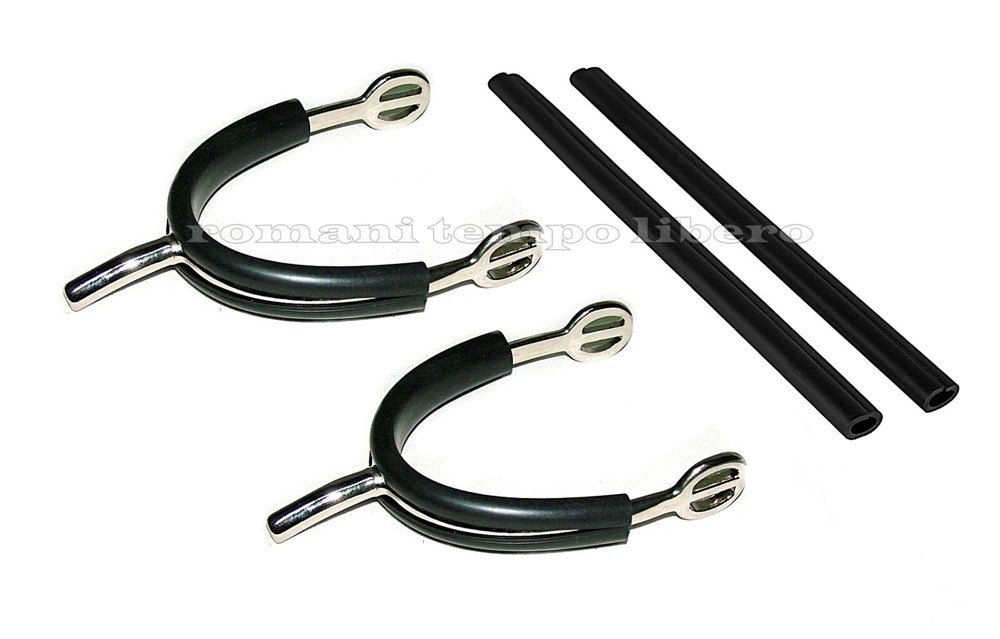 ENGLISH SPURS WITH PROTECTIVE RUBBER SHELL