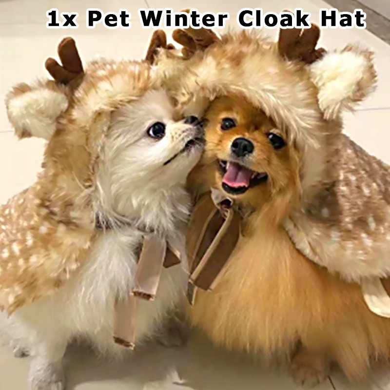 Functional Durable Stable Quick-Install 1PCS Christmas Pet Winter Warm Hat Cloak