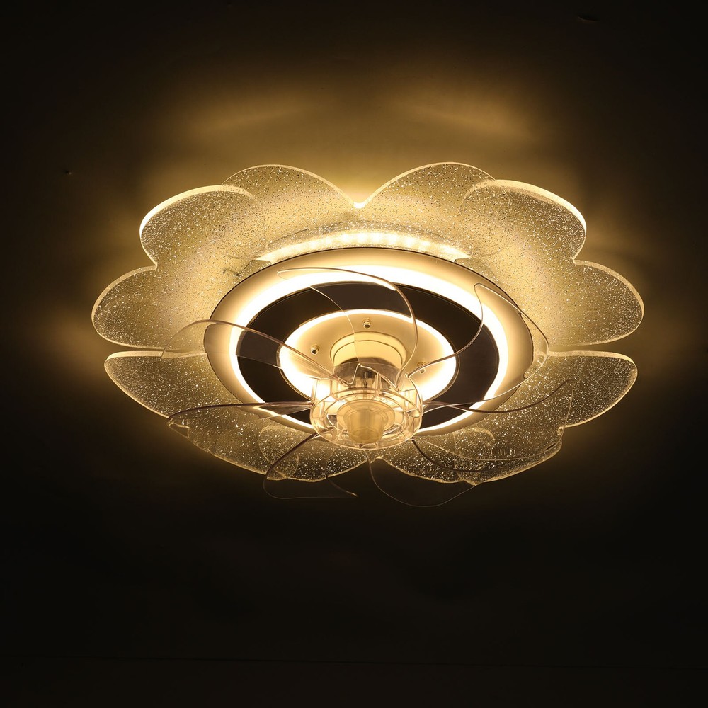 18.5" Ceiling Fan Light Flush Mount LED Ceiling Light kit w/ Remote APP Control